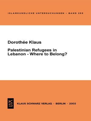 cover image of Palestinian Refugees in Lebanon--Where to belong?